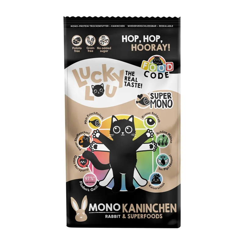 Neu Lucky Lou Food Code Mono Kaninchen 340 g